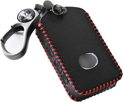 Sleutelhoes voor Mazda 3, Axela, CX-30, CX-5, CX-8 en CX-9 - PU Leer, Sleutelbescherming, Afstandsbediening, Rood, 3 Sleutels