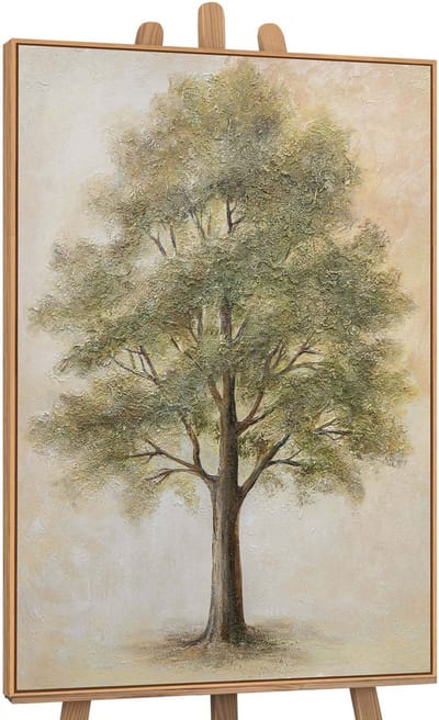 Canvas schilderij handgeschilderd tree of contemplation abstract – YS-Art Gallery – Luxe wanddecoratie voor woonkamer – Modern schilderij voor slaapkamer en hal