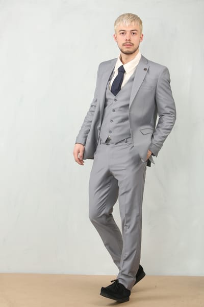 Heren Grijs 3-delig Formeel Klassiek Prom Suit Werkkleding