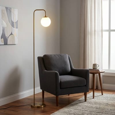 Opviq Vloerlamp Viran, antiek goud, glas, hoogte 146 cm, E14