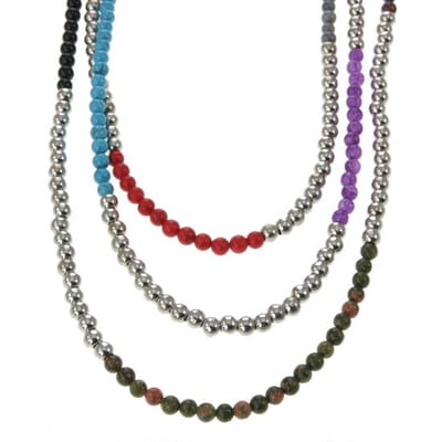Behave - Kleurrijke ketting met kralen 80 cm (+7 cm verlengketting)
