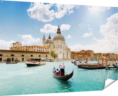 Gards Tuinposter Basiliek San Marco in Veneti� op het Water - 180x120 cm - Tuindoek - Tuindecoratie - Wanddecoratie buiten - Tuinschilderij
