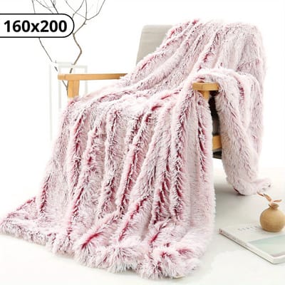 Bovista Plaid - Dekentje - Pluche - Wollen - Fleece - Deken - Knuffeldeken - Bank Deken - Wijn Rood - 160x200cm