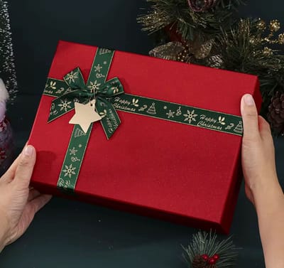 Luxe Kerst Cadeaudoos met Strik + Bijpassende Cadeautas – 20*18*8cm - Rood - Premium Geschenkverpakking – Feestelijk & Klaar om te Geven