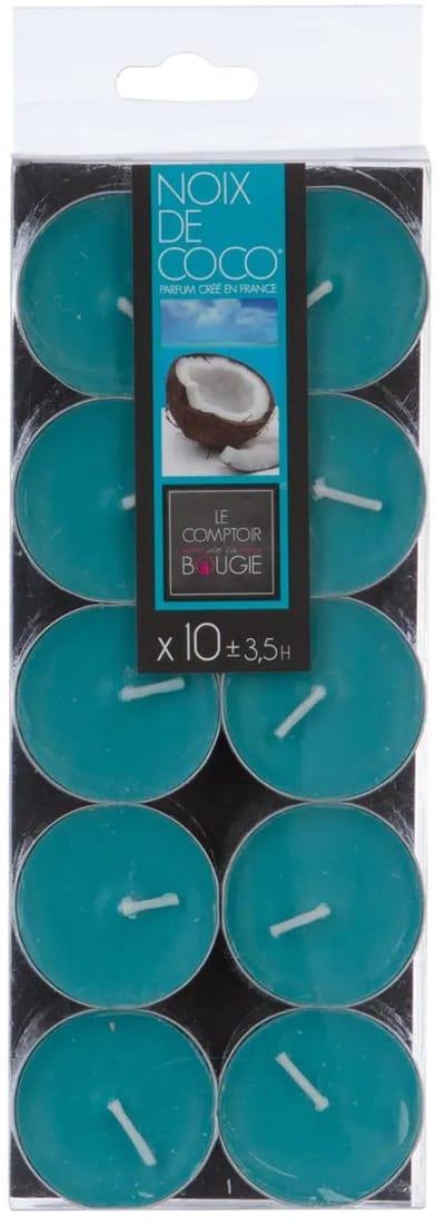 Atmosphera Geurtheelichtjes - 10x stuks - Coconut geur - was/paraffine - 3,5 branduur