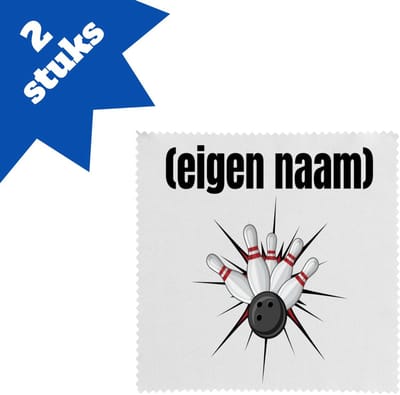 Akyol - bowlen kegels met eigen naam brillendoekjes - Bowlen - ieman die graag bowlt - sport - bal - kegels - cadeau - verjaardag - kado - 17,8 bij 17,8 cm - 2 stuks