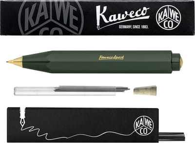Kaweco - Vulpotlood 0,7 - Classic Sport - Groen - Met doosje vullingen in glazen tube