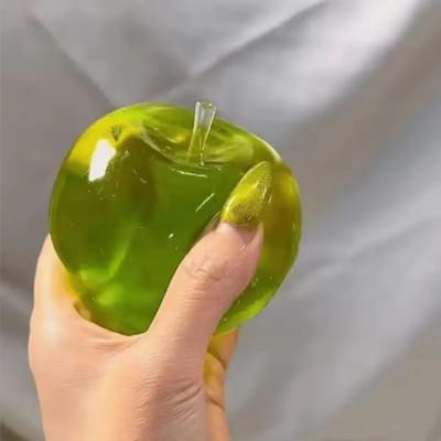 Kristallen Appel Stressbal, Zacht, Ultra Dunne Huid, Gladde Textuur, Bureau Speeltje, Kantoor Ontspanning Cadeau, Sensorisch Speelgoed groen