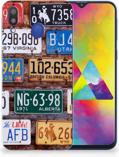 Samsung Galaxy M20 (Power) Siliconen Hoesje met foto Kentekenplaten