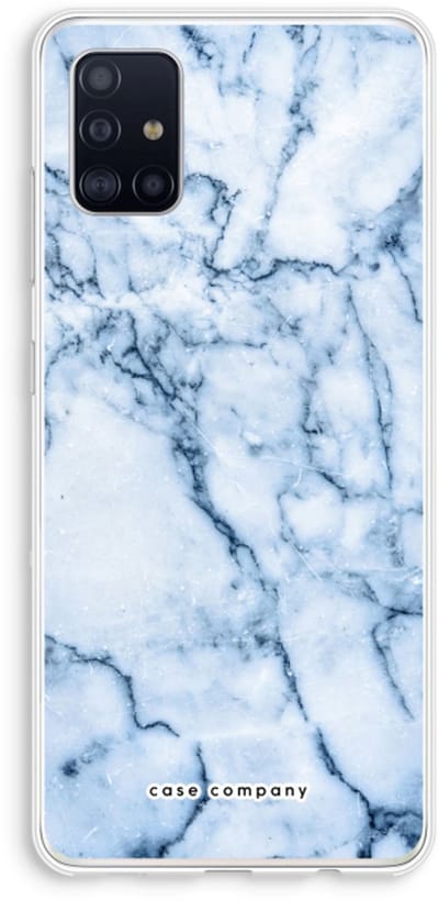 Case Company® - Hoesje geschikt voor Samsung Galaxy A51 4G hoesje - Blauw marmer - Soft Cover Telefoonhoesje - Bescherming aan alle Kanten en Schermrand