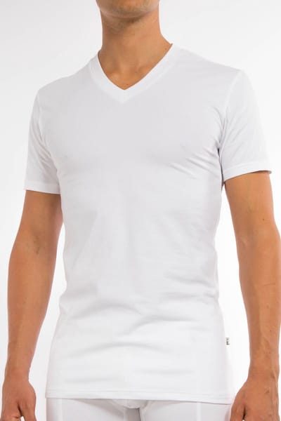 Claesen's Wit V-hals Heren T-shirt 2-Pack - XL