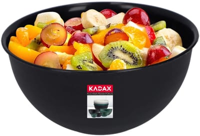 KADAX Kom van kunststof, slakom, stapelbare mengkom, plastic kom, keukenkom, ronde serveerschaal voor keuken, salade, deeg, vaatwasmachinebestendig (0,5 l, antraciet)