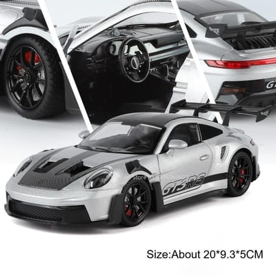 1:24 Schaal 911 Gt3 Rs Miniatuur Sportwagen Model Speelgoed Legering Spuitgietwerk Deuren Geopend Terugtrekken Schokabsorptie Simulatie Supercars gray