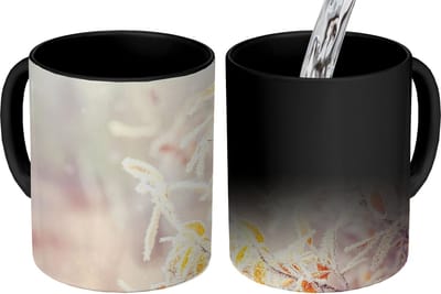 Magische Mok - Foto op Warmte Mokken - Koffiemok - Winter - Takken - Sneeuw - Natuur - Magic Mok - Beker - 350 ML - Theemok