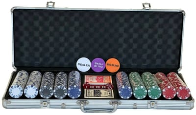Pokerset 500 chips koffer - Texas Hold'em Poker Set - Pokerkoffer - Koffer voor Pokeren
