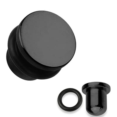 1.6 mm Single flared plug zwart - LMPiercings