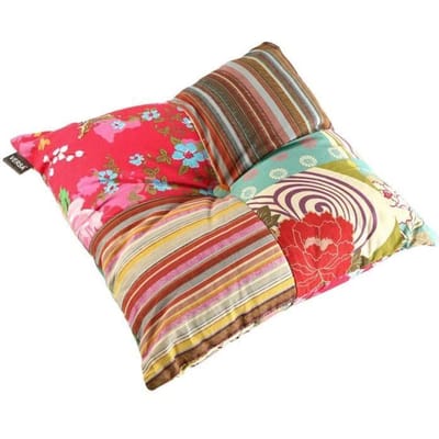 Kussen - VERSA - Veelkleurig - Vierkant - Patchwork stof - Binnen