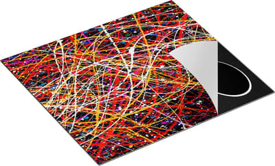 Chefcare Inductie Beschermer Abstracte Kunst - Hand Getekend - 60x50 cm - Afdekplaat Inductie - Kookplaat Beschermer - Inductie Mat