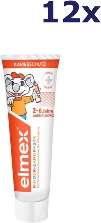 12x Elmex tandpasta 2-6 jaar 50ml