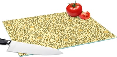 Glazen Snijplank - 39x28 - Antiek - Goud - Gothic - Patroon - Snijplanken Glas