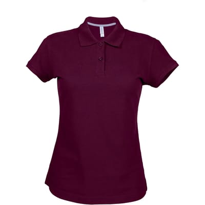 Damespolo korte mouwen met knopen merk Kariban Wine - 3XL