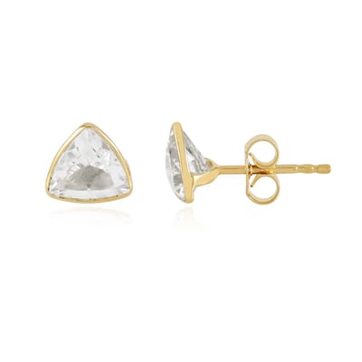 Cavill - Zilveren Oorbellen met Triljant Geslepen Witte Topaas - 925 Zilver Verguld - 2,52 ct - Moderne, Elegante Topaas Oorbellen Dames