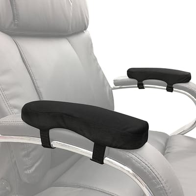 BukkitBow - Armleuning Kussens - 2 Stuks - Zachte Memory Foam Armpads - Universele Zwarte Ondersteuning voor Bureaustoelen
