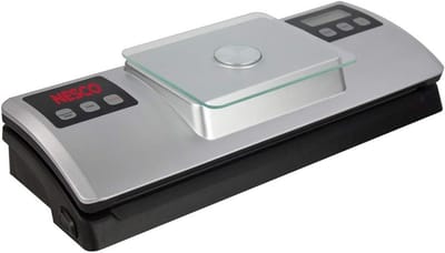 Automatische voedselvacuümsealer met digitale weegschaal en tas startset, zilver