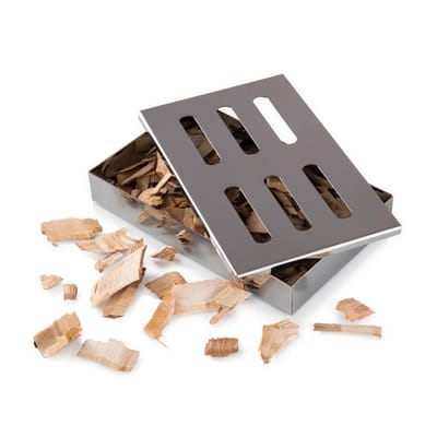 Blumtal - Smokerbox - rookdoos van roestvrij staal - gasgrillaccessoires of houtskoolgrill, 20x13x3,5cm, zilver
