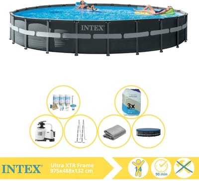 Intex Ultra XTR Frame Zwembad - Opzetzwembad - 732x132 cm - Inclusief Onderhoudspakket en Filterzand