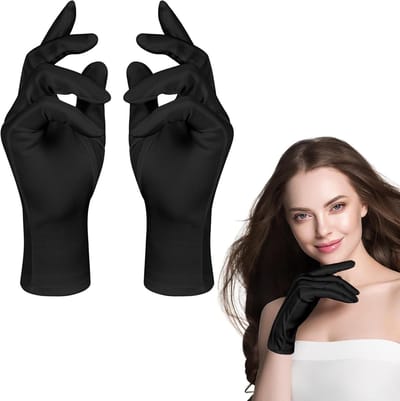 Korte witte handschoenen voor mannen en vrouwen, ideaal voor verkleedkleding, feest en Halloween-kostuums, gestikte uitvoering