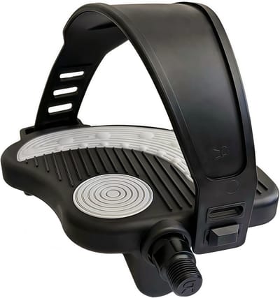 Premium hometrainer pedalen met riem, 9/16 inch en 1/2 inch spindel, universeel compatibel met Peloton, Schwinn en Kettler - ideale indoor fietspedalen voor optimale prestaties en comfort