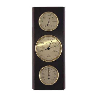SELVA weerstation, met thermometer-, hygrometer- en barometerdisplays, gemaakt in Duitsland