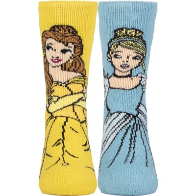Heat Holders Lite - Nieuwigheid Disney Prinses Sokken - Belle & Assepoester