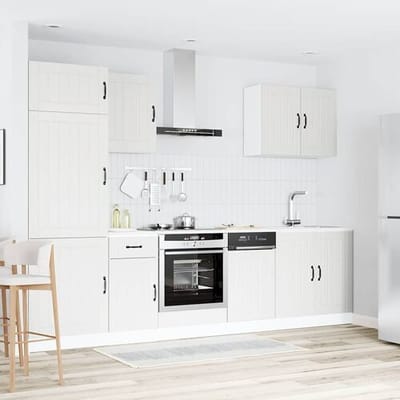 vidaXL - 7-delige - Keukenkastenset - Lucca - bewerkt - hout - wit