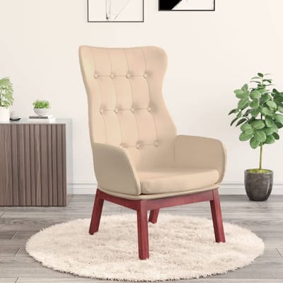 vidaXL - Relaxstoel - stof - crèmekleurig