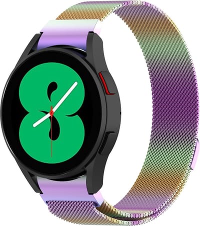 By Qubix - Milanese bandje (ronde connector) 20mm - Multicolor - Geschikt voor Samsung Galaxy Watch 7 (40 & 44mm) - Galaxy Watch FE - Galaxy Watch 6 - Galaxy Watch 6 Pro - Galaxy Watch 5 - 5 Pro - Galaxy Watch 4 - 4 Classic