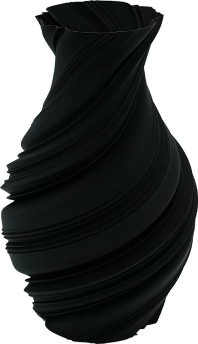 Flowy Japandi vaas - Decoratieve vaas - Zwart - 3d geprinte vaas – geschikt voor droogbloemen - 25CM