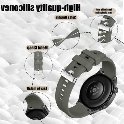 Zachte 22mm Silicone Horlogeband voor Sportieve Horloges, Vervangingsband Geschikt voor Diverse Modellen zoals GT6 Pro, GT5 Pro en Ultimate 2