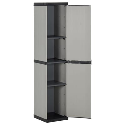 vidaXL - Tuinkast - met - 3 - schappen - 34x40x168 - cm - grijs - en - zwart