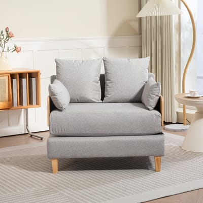 Slaapbank Seinlus 1-zits 81x88x68 cm lichtgrijs [en.casa]