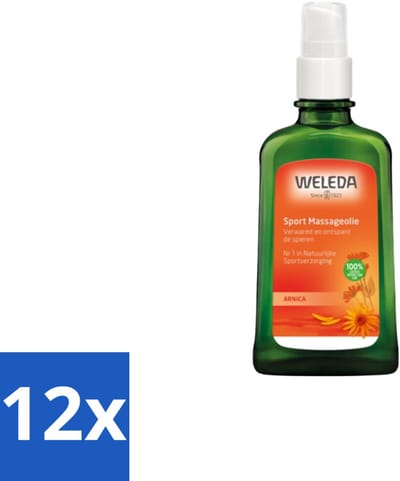 12 x WELEDA - Massageolie Sport - Arnica - 100 ml - Sportmassage - Spierpijn - Spierherstel - Arnica - Massageolie