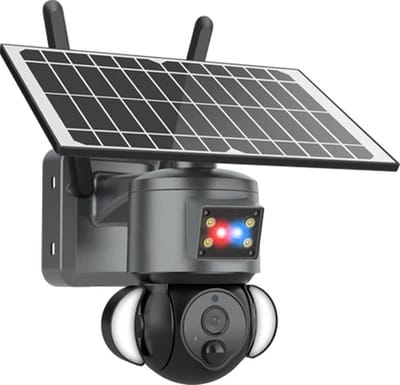 DrPhone SolarGuard WiFi Beveiligingscamera – 3MP Pan/Tilt – Zonnepaneel & Zonne-energie – 2-Weg Audio – Draadloos 2.4GHz – Zwart