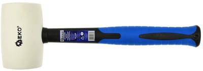 GEKO Rubberen hamer - wit - glasvezel handvat - 680g - antislip grip