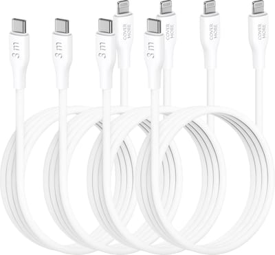Oplaadkabel geschikt voor Apple - Usb C naar Lightning kabel - 4 stuks - 3 meter - Wit