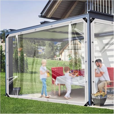 Transparant PVC Zeil met Ringgaten - Waterdicht en Winddicht - 3x3m
