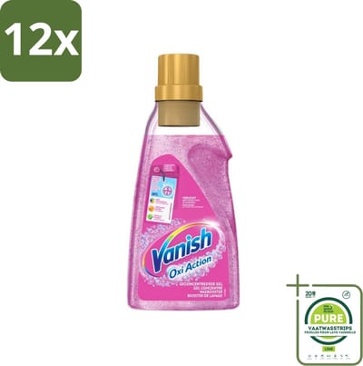 Vanish Oxi Action - Vlekkenverwijderaar Gel - Voor Gekleurde Was - 30 Wasbeurten - Voordeelverpakking - 12 stuks - Vlekkenverwijderaar - Wasverzachter
