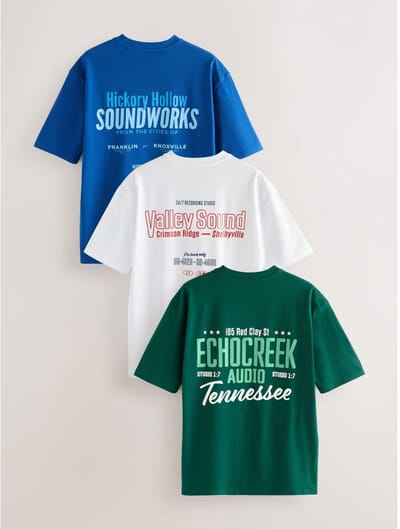Next - Heren - T-shirt met opdruk van zware stof - Wit