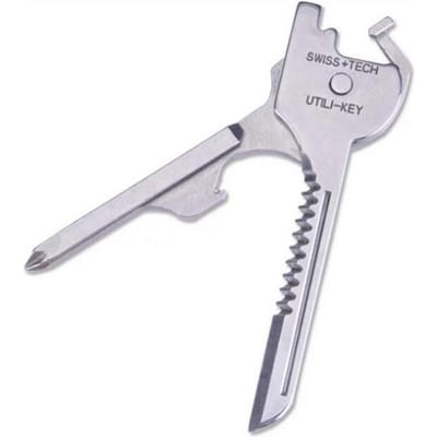 Roestvrij Staal Utili Key 6 In 1 Sleutelhanger EDC Multi-Tool Schroevendraaier Opener white