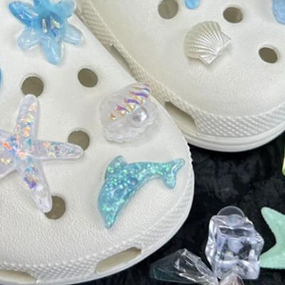 Meisjes Blauwe Geheime Zeester Schelp Schoen Gesp Verwijderbaar Zomer Schoen Decoraties Diy Cadeau gray
